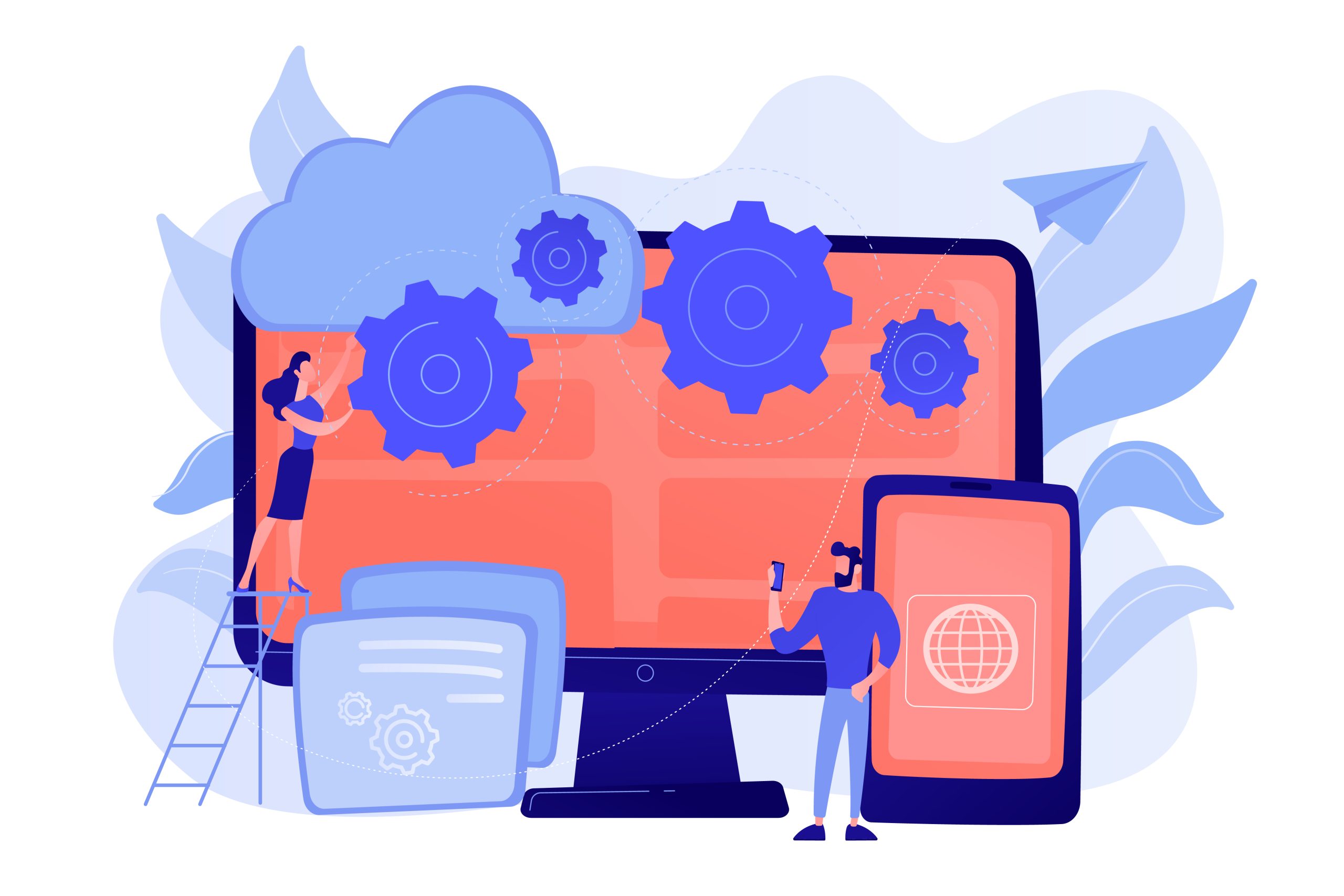 Cross-platform programming concept vector illustration.