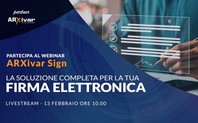 Scopri ARXivar Sign – webinar 13/02/2026